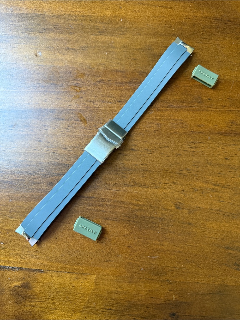 Rubber strap for Seiko Alpinist with solid stainless end links and spring bars